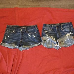 Abercrombie and Fitch denim shorts size 2, American Eagle shorts size 2.
